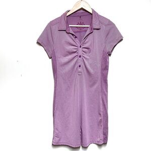 PrAna Kinley Performance Polo Dress Vivid Viola Golf Tennis Activewear Women’s S